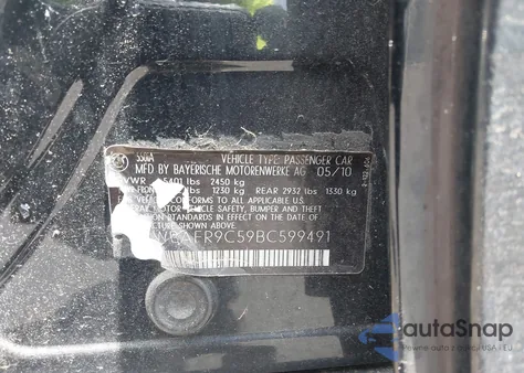 2011 BMW 550I from USA, damaged, VIN WBAFR9C59BC599491